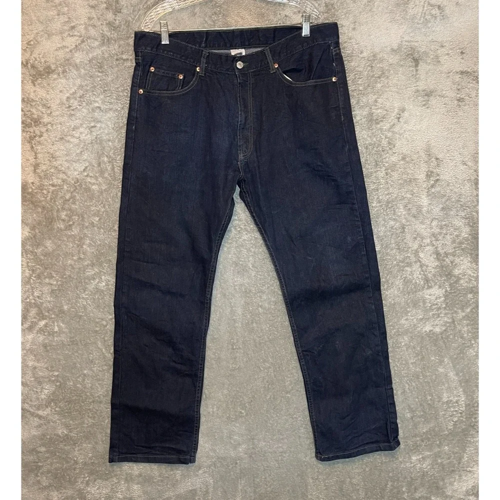 Signature Levis Mens Straight Leg Denim Jean 38x31* Americana Smart Casual Dark
